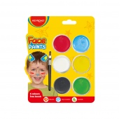 Face painting colors KEYROAD, with brush, 6 pcs., assorted colors