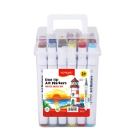 Markers KEYROAD, double-sided, 24 pcs., plastic box, assorted colors