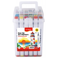 Markers KEYROAD, double-sided, 36 pcs., plastic box, assorted colors