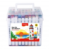Markers KEYROAD, double-sided, 80 pcs., plastic box, assorted colors
