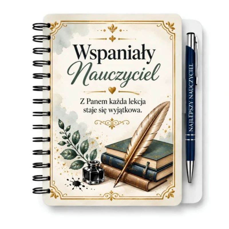 NOTES Z DŁUGOPISEM Wspaniały Nauczyciel N9, Upominki, Art. dekoracyjne i prezentowe