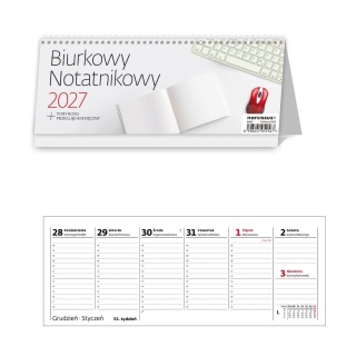 Kalendarz 2027 Biurkowy Notatnikowy tygodniowy, Biurkowe, Kalendarze