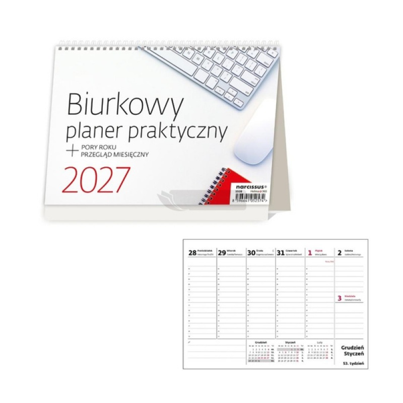 Kalendarz 2027 Biurkowy Planer Praktyczny tygod., Biurkowe, Kalendarze