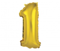 BALON FOLIOWY "CYFRA 1" ZŁOTA 35CM