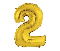 BALON FOLIOWY "CYFRA 2" ZŁOTA 35CM