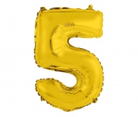 BALON FOLIOWY "CYFRA 5" ZŁOTA 35CM