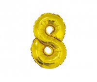BALON FOLIOWY "CYFRA 8" ZŁOTA 35CM