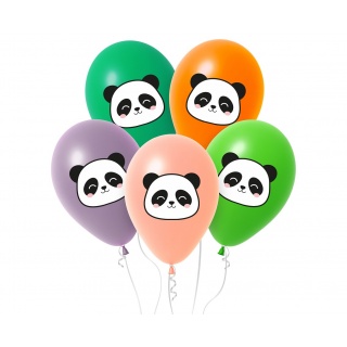 Balony Panda, 12" , 5 szt., Balony, Art. na okazje i przyjęcia