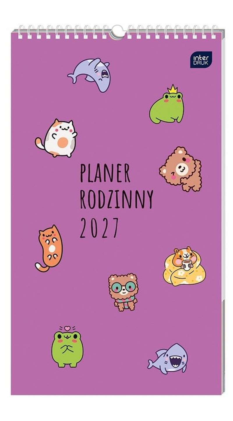 Kalendarz ścienny 2027 planner rodzinny 25x43cm., Ścienne, Kalendarze