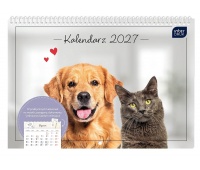 KALENDARZ ŚCIENNY Z KIESZ.25x17,5 ZWIERZAKI 2027