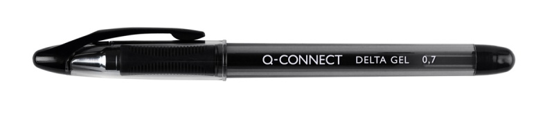Długopis żelowy szybkoschnący Q-CONNECT, 0,7mm, czarny, Długopisy, Artykuły do pisania i korygowania