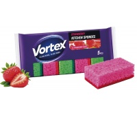 Kitchen sponge VORTEX, 5 pcs., strawberry fragrance, assorted colours