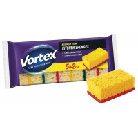 Kitchen sponge VORTEX Extra, 5+2 pcs., assorted colours