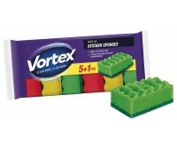Kitchen sponge VORTEX Wavy 3D, 5+1 pcs., assorted colours