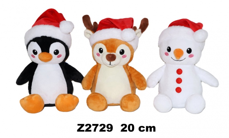 ZWIERZĘTA ŚWIĄTECZNE 3 ASST 20CM 177612, Maskotki, Zabawki