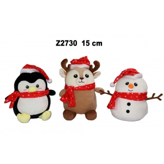 ZWIERZĘTA ŚWIĄTECZNE 3 ASST 15CM 177629, Maskotki, Zabawki