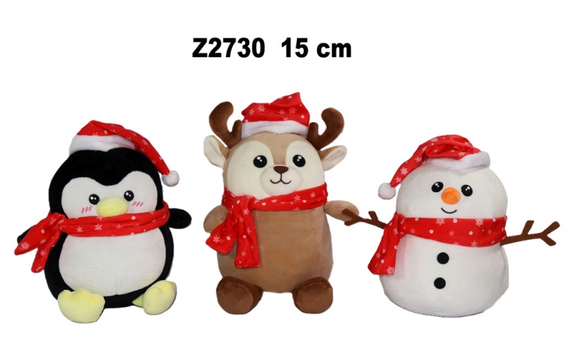 ZWIERZĘTA ŚWIĄTECZNE 3 ASST 15CM 177629, Maskotki, Zabawki