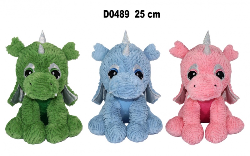 DINO 3 KOL 25CM 7711, Maskotki, Zabawki