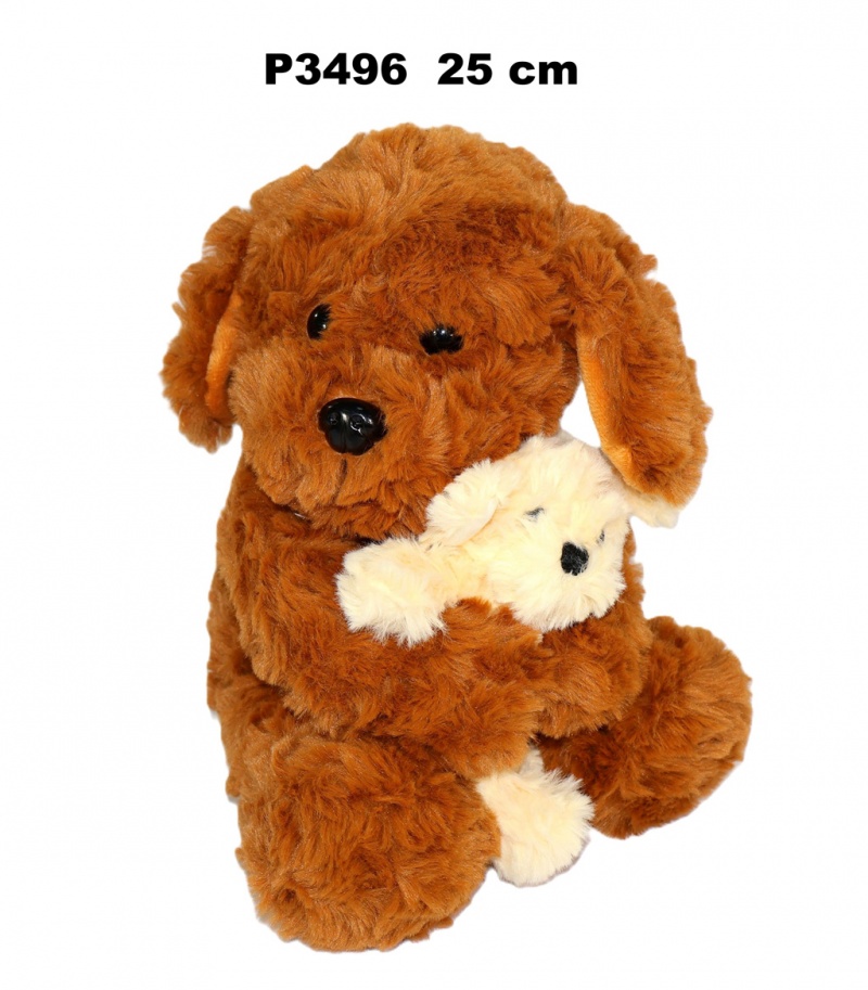 PIES Z DZIECKIEM 25 CM 77803, Maskotki, Zabawki
