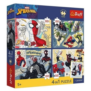 PUZZLE 4x88 - TREFL PREMIUM PLUS KIDS - Sieć za..., 4w1, Puzzle