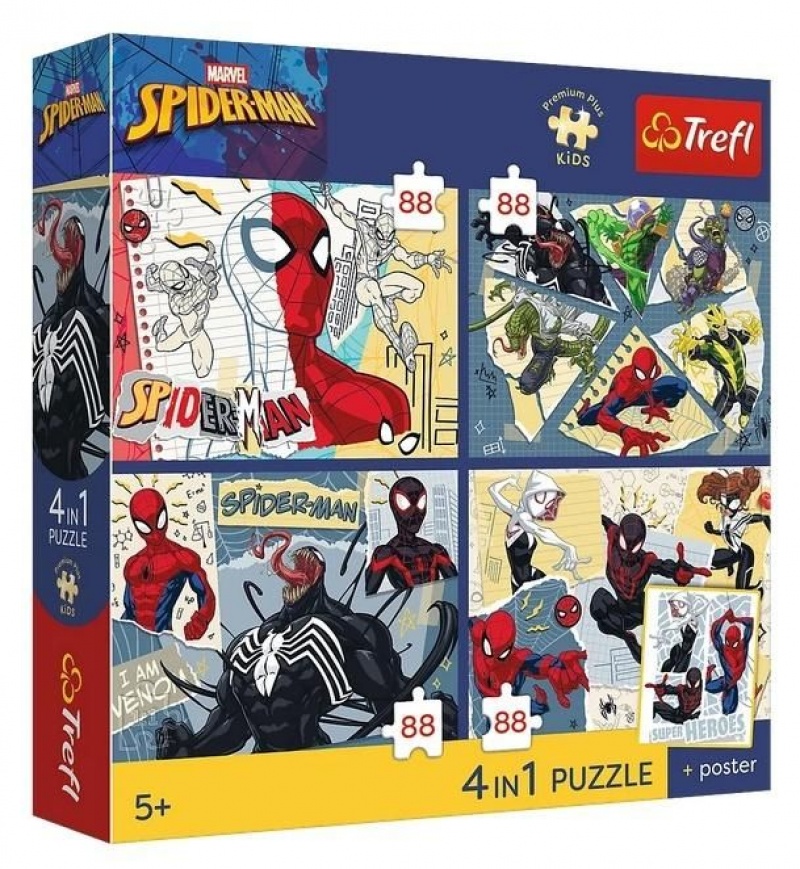 PUZZLE 4x88 - TREFL PREMIUM PLUS KIDS - Sieć za..., 4w1, Puzzle