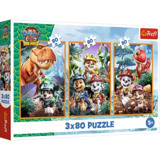 PUZZLE 3x80 - Bohaterowie dinozaur&oacute;w" / Viacom ..., 3w1, Puzzle