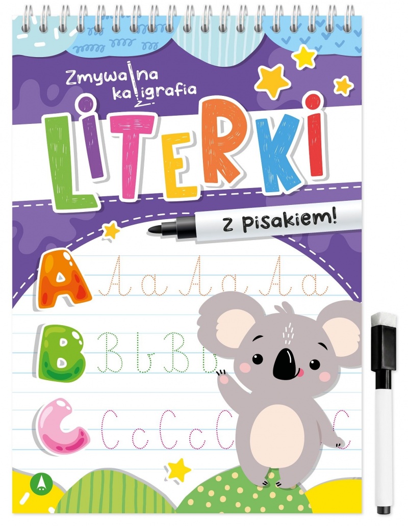 ZMYWALNA KALIGRAFIA. LITERKI, Edukacyjne, Książeczki