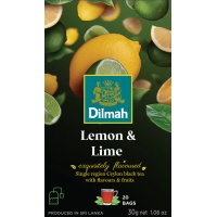 Herbata DILMAH, czarna, Lemon Lime, 20 torebek, Herbaty, Artykuły spożywcze