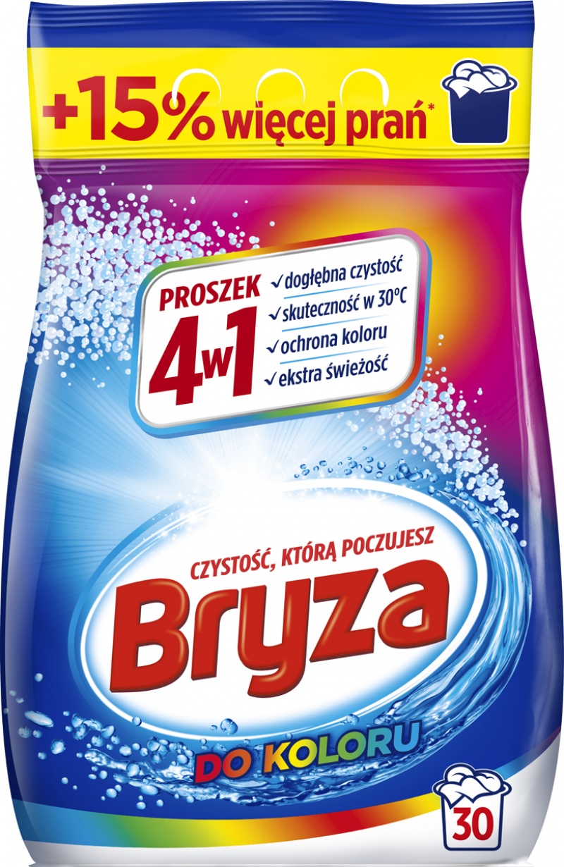 Proszek do prania kolorowych tkanin BRYZA 4w1, 30 prań, 1,95kg, Środki czyszczące, Artykuły higieniczne i dozowniki