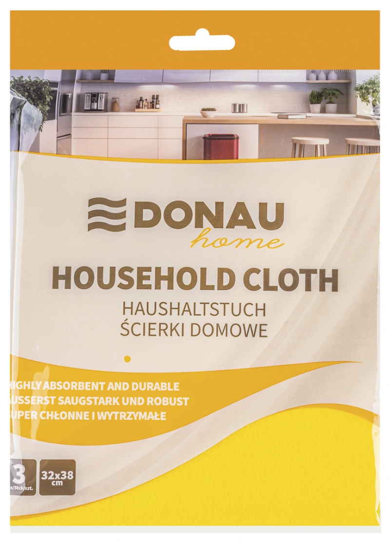 Ścierka domowa DONAU HOME, 32 &times; 38cm, 3 szt., mix kolor&oacute;w, Akcesoria do sprzątania, Artykuły higieniczne i dozowniki