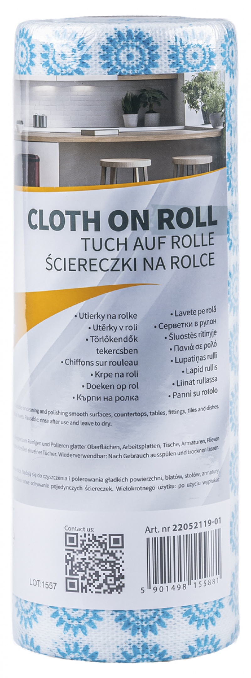 Ścierka na rolce DONAU HOME, 25 &times; 36cm, 40 szt., niebieska, Akcesoria do sprzątania, Artykuły higieniczne i dozowniki