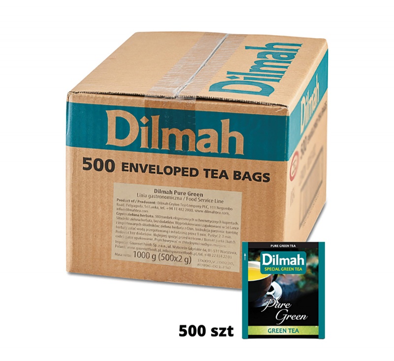 Herbata DILMAH, zielona, Pure Green, 500 kopert, Herbaty, Artykuły spożywcze