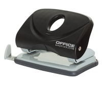 Hole punch, OFFICE PRODUCTS, punches up to 20 sheets, plastic, black