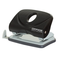 Hole punch, OFFICE PRODUCTS, punches up to 20 sheets, plastic, black