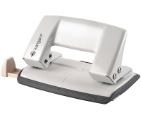 Hole punch, KANGARO Aion-10G/S, punches up to 10 sheets, metal, in a PP box, metallic white