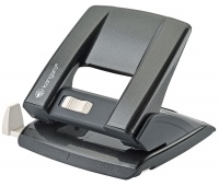 Hole punch, KANGARO Aion-20G/S, punches up to 10 sheets, metal, in a PP box, metallic grey