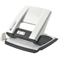 Hole punch, KANGARO Aion-20G/S, punches up to 10 sheets, metal, in a PP box, metallic white