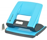 Hole punch, KANGARO Aion-20G/S, punches up to 10 sheets, metal, in a PP box, turquoise