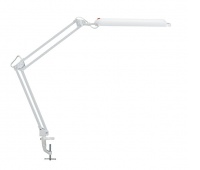 Energy efficient desktop lamp, MAULatlantic, 11 W, clamp mounted, white
