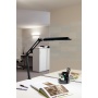 Energy efficient desktop lamp, MAULatlantic, 11 W, clamp mounted, silver
