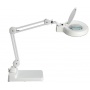 Energy-saving desktop lamp with magnifier, MAULviso, 22W, white