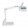 Energy-saving desktop lamp with magnifier, MAULvtrum, 2x9W, white