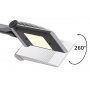 Desktop LED lamp, MAULoptimus, 10W, with a dimmer, clamp mounted, silver