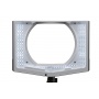 Desktop LED lamp, MAULvitrum, 7W, with magnifier, clamp mounted, white