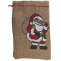 Gift sack, FOLIA PAPER, with Santa Claus, 17x25cm, natural