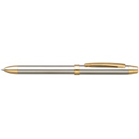 Multifunction pen, PENAC Ele SS, 0.7 mm, in a case, silver/gold