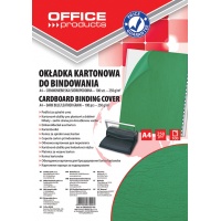 Binding covers, OFFICE PRODUCTS, cardboard, A4, 250 gsm, leather-like, 100 pcs, green