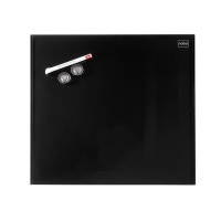 Dry-wipe & magnetic board, NOBO Diamond, 45x45 cm, glass, black