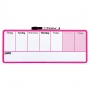 Weekly planner, NOBO, dry-wipe & magnetic, 14x36cm, pink