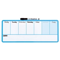 Weekly planner, NOBO, dry-wipe & magnetic, 14x36cm, blue